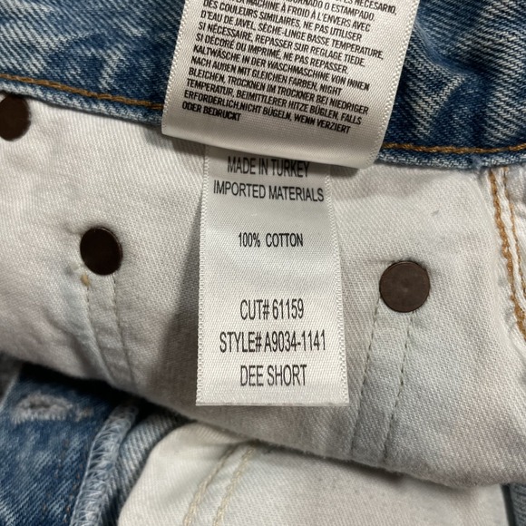 AGOLDE Dee Denim Shorts Womens 24 Thrashed Button Fly High Rise Jean Distressed - Picture 8 of 10